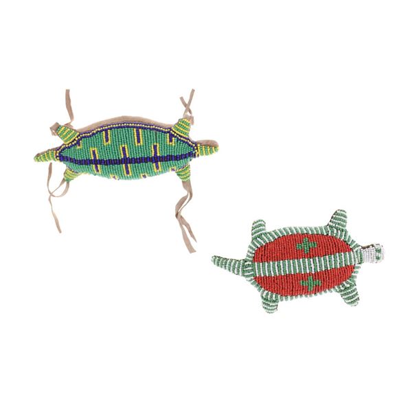 Sioux Beaded Turtle/Lizard Umbilical Cord Fetishes
