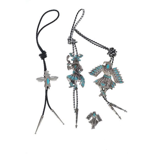 Ca. 1950's Kachina Dancer Bolo Ties - Sancrest