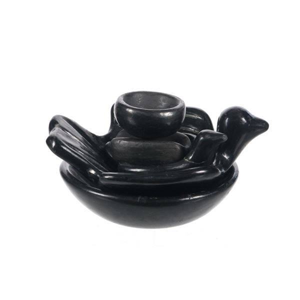 Santa Clara Blackware Pottery Set 20th Century (5)