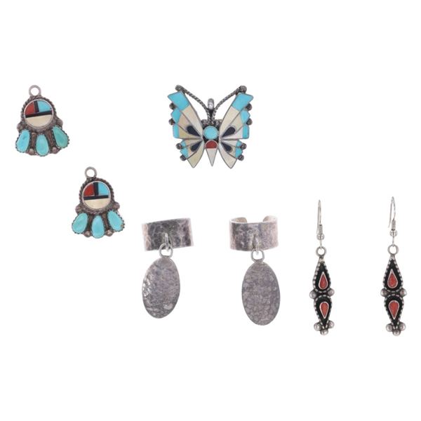 Zuni Sterling Silver Multistone Inlay Jewelry