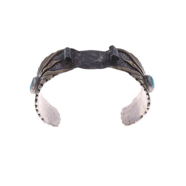Ca. 1950's Navajo Silver Peyote Bird Watchband