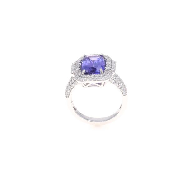 GIA 4.28ct Tanzanite VS2 Diamond Platinum Ring