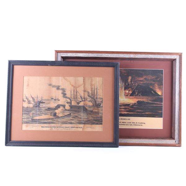 Civil War Maritime / Ironclad Battle Prints (2)