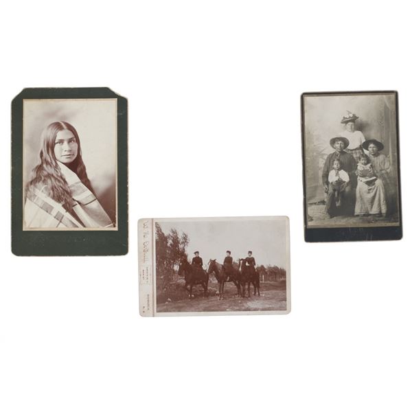 Original Native American Cabinet Card Photos (3)