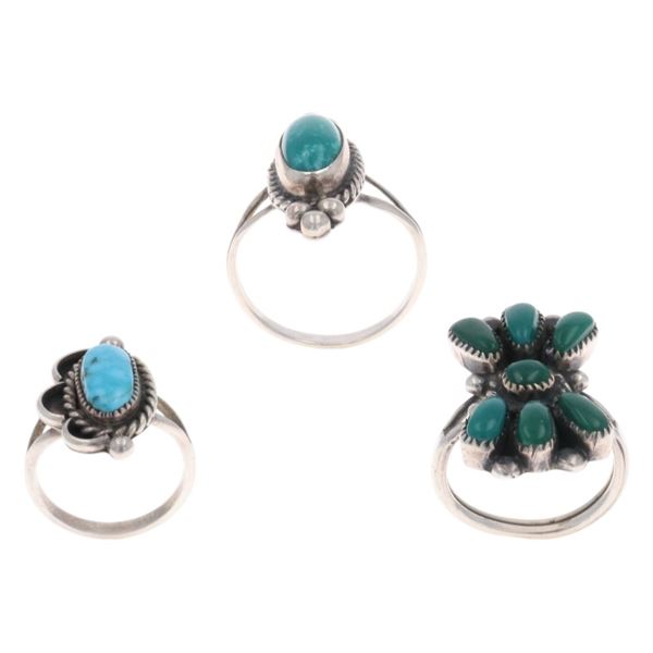 Navajo & Zuni Sterling Silver Turquoise Rings