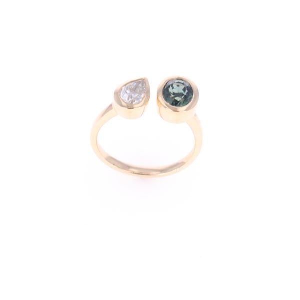 Montana Blue Sapphire & Diamond Delicate Gold Ring