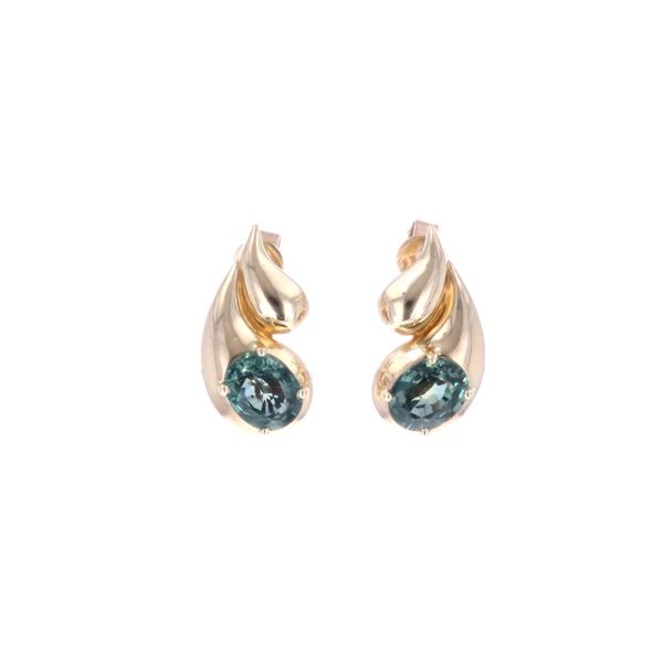 Montana Blue Sapphire 3.0 carat 14K Stud Earrings