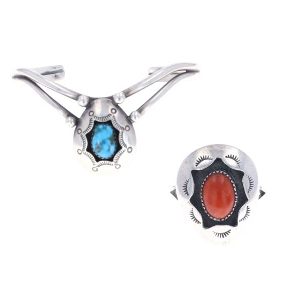 Navajo Tommie Charlie Shadowbox Ring & Bracelet