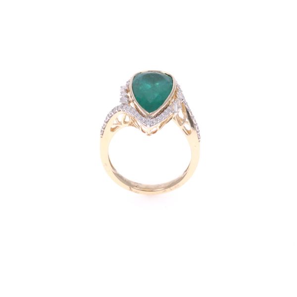GIA 4.99ct Emerald VS2 Diamond 14k Two Tone Ring