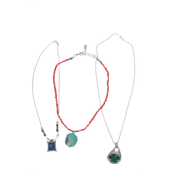 Puebloan Sterling Silver Vintage Pendant Necklaces