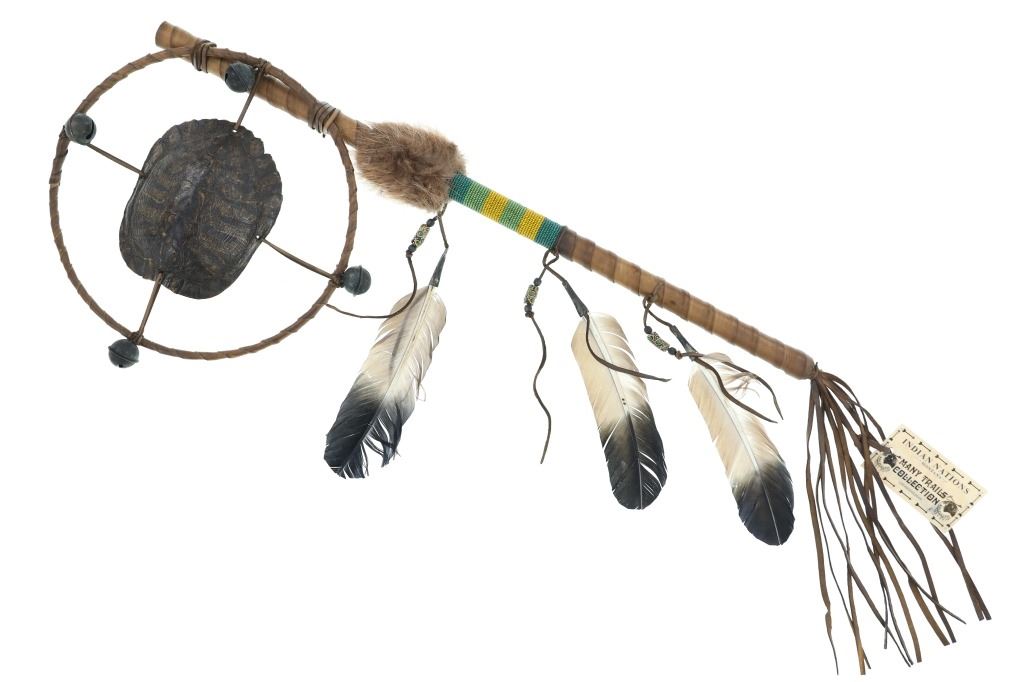 Chippewa Cree Turtle Shell Hoop Dance Stick
