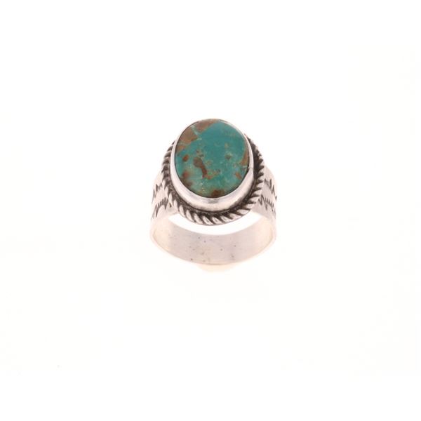Navajo H. Tsosie Sterling Silver Turquoise Ring