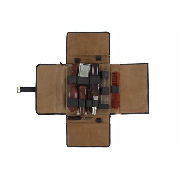 Ca. 1920's Leather Bound Men's Travel Grooming Kit
