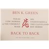 Image 4 : Ben K. Green, "Back To Back", Signed 1st Ed.