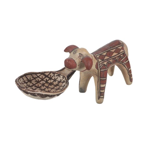 Acoma Pueblo Dog Effigy & Ladle 1920-1930s (2)