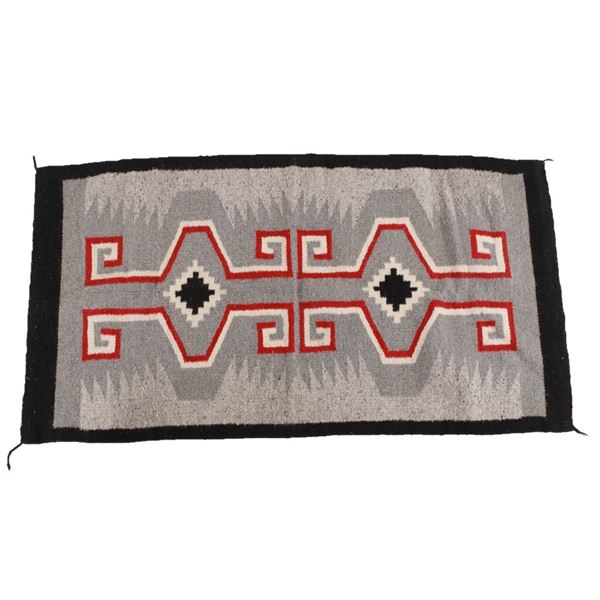 Toadlena Two Grey Hills Pattern Woven Rug