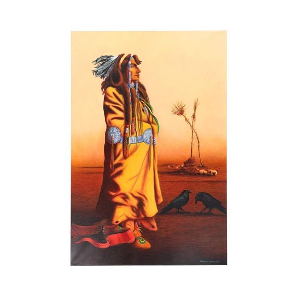 Mandan Warrior Original Oil by John David Chapman