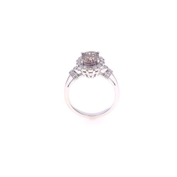 2.36ct Sapphire VS2 Diamond 14k White Gold Ring
