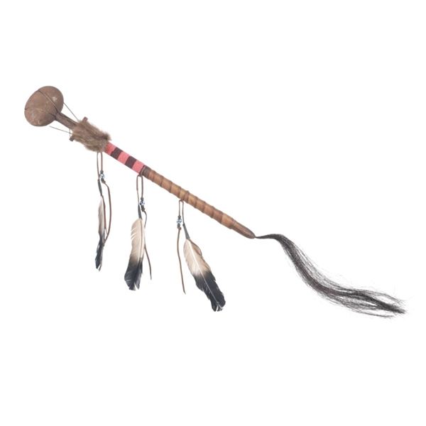 Chippewa Cree Stone Skull Cracker Dance Wand