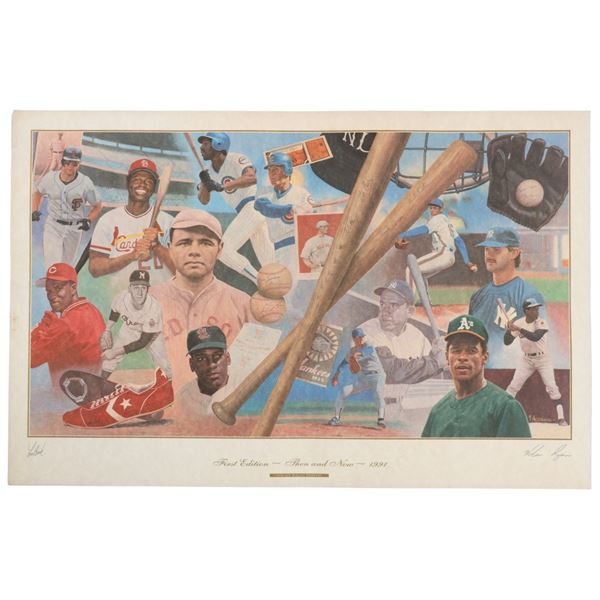 1st Edition "Then and Now" Series Baseball Litho