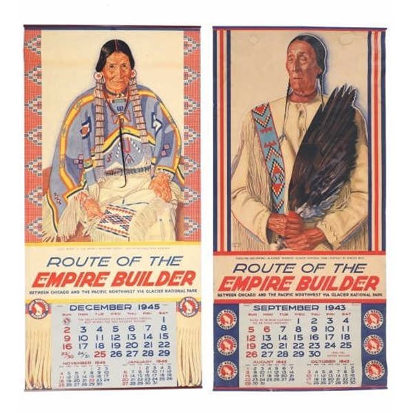 GNRR Winold Reiss "Empire Builder" Calendars (2)