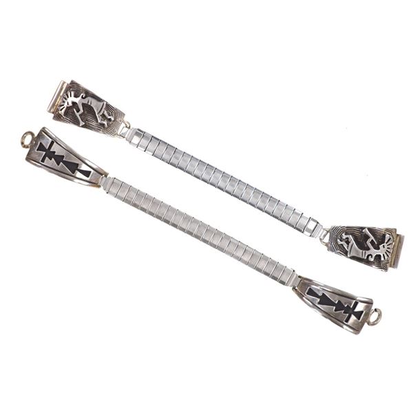 Native American Sterling & Steel Watch Bands (2)