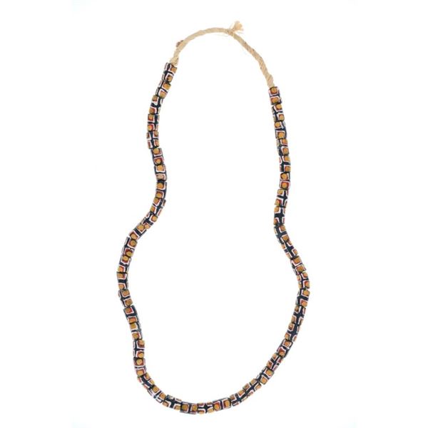 Venetian "Skunk" Eye Glass Trade Bead Necklace