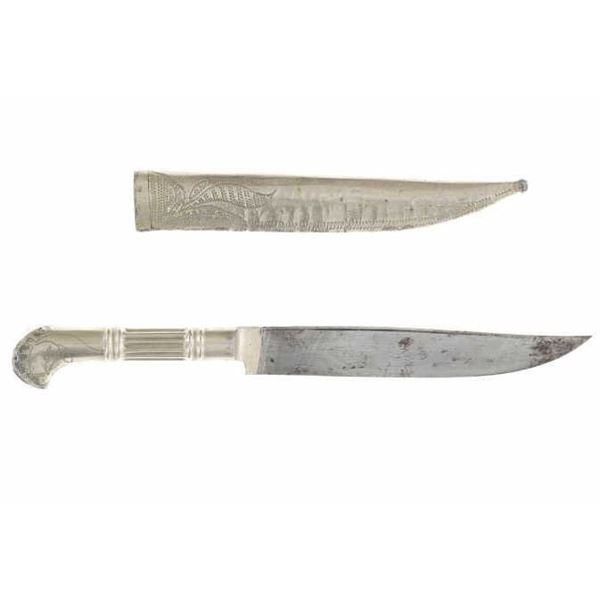 18-19th Century Ottoman Silver Niello Kard Dagger