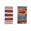 Image 1 : Mexican Pescado & Banded Wool Rug Pair c. 1960s