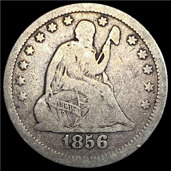 1856 Silver Seated Liberty Quarter NICELY CIRCULATED