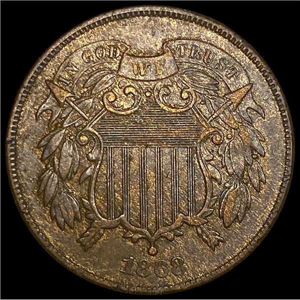 1868 Two-Cent Piece NEARLY UNCIRCULATED