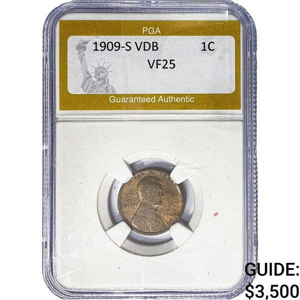 1909-S VDB Wheat Cent PGA VF25
