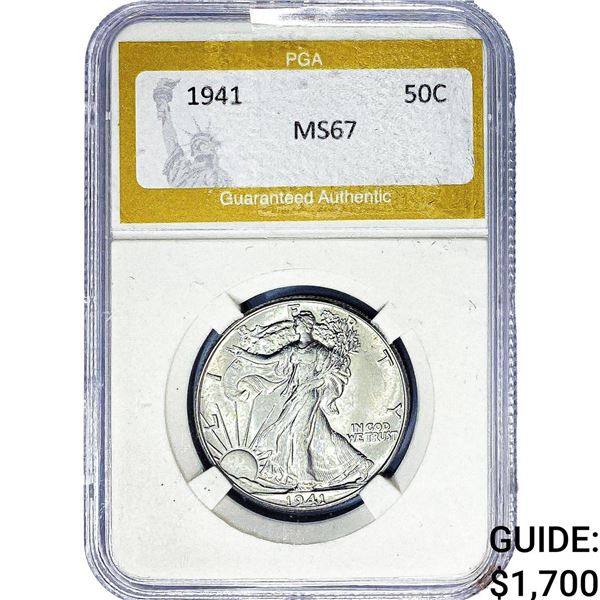 1941 Walking Liberty Half Dollar PGA MS67