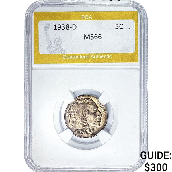 1938-D Buffalo Nickel PGA MS66