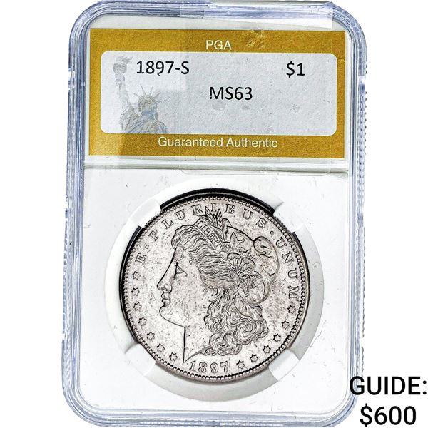 1897-S Morgan Silver Dollar PGA MS63