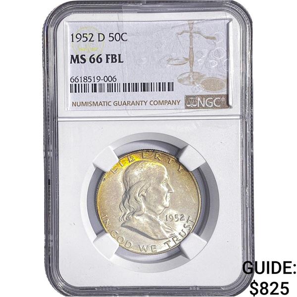 1952-D Franklin Half Dollar NGC MS66 FBL