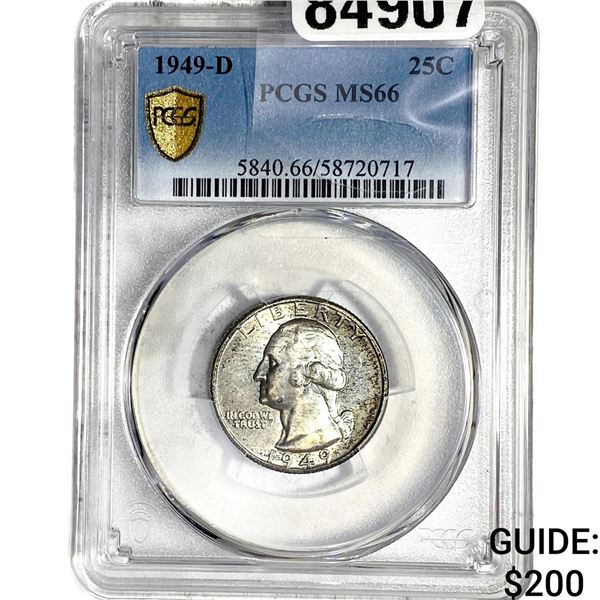 1949-D Washington Silver Quarter PCGS MS66
