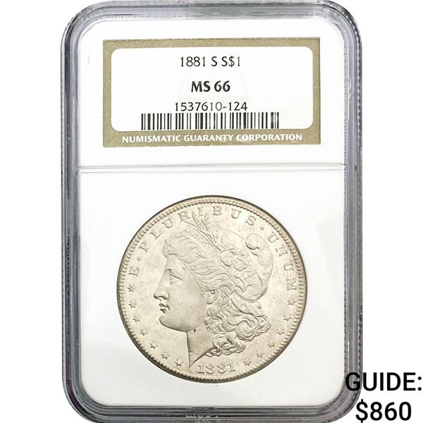 1881-S Morgan Silver Dollar NGC MS66