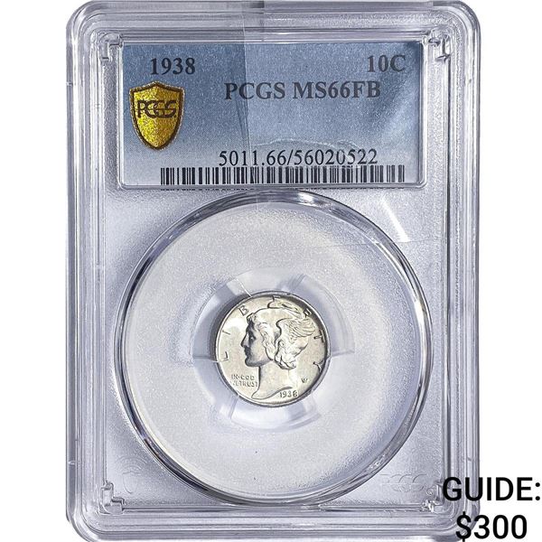 1938 Mercury Silver Cent PCGS MS66 FB