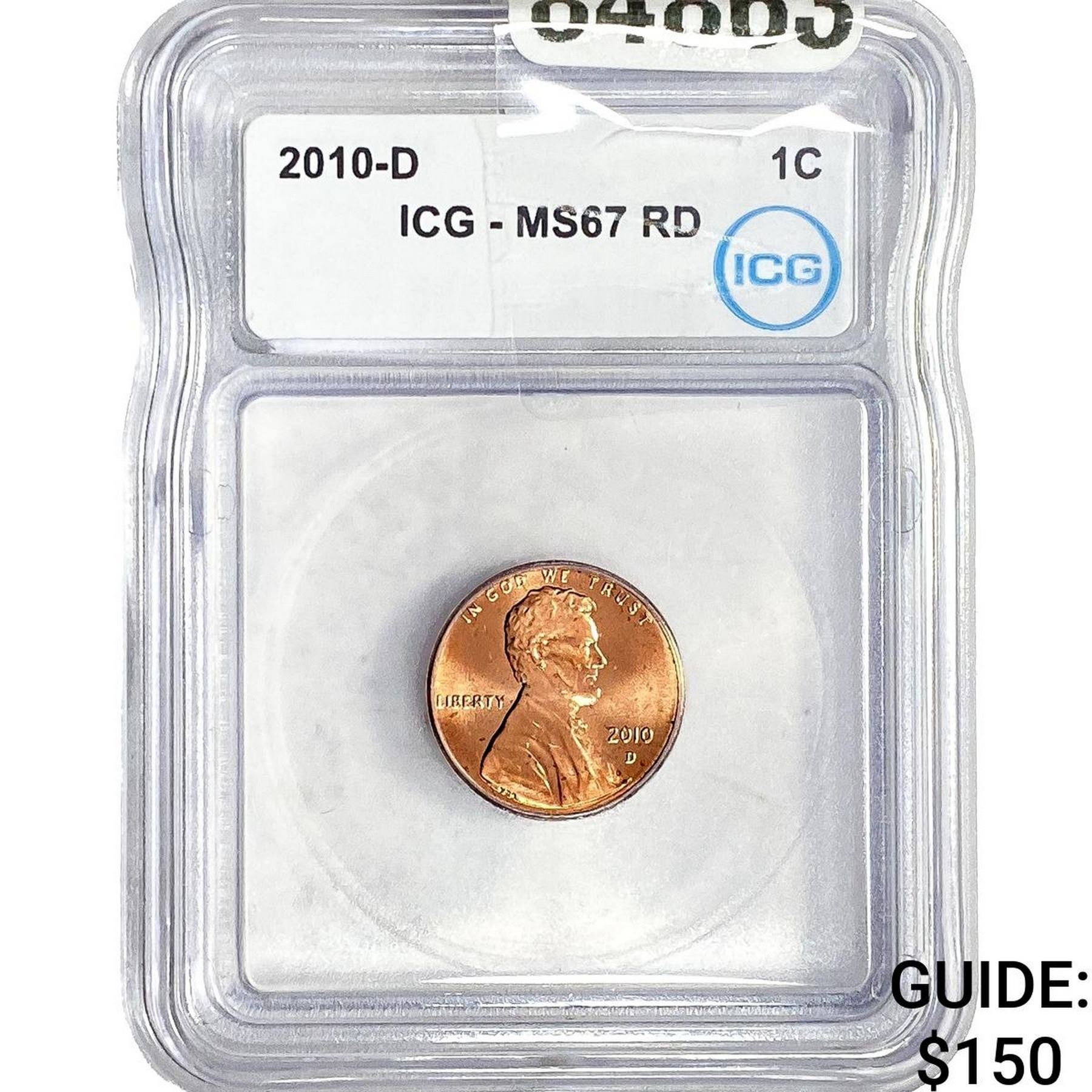 2010-D Lincoln Shield Penny ICG MS67 RD