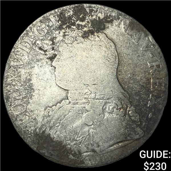 1715-1774 France Louis XV Silver Ecu