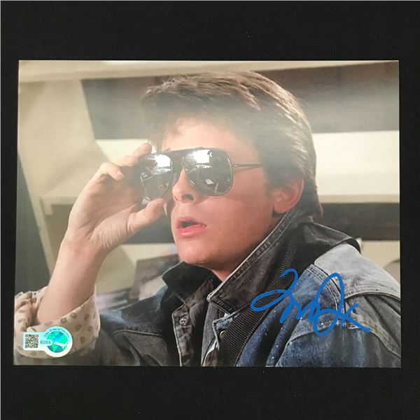 MICHAEL J FOX SIGNED BACK TO THE FUTURE 8X10 - WWOC COA