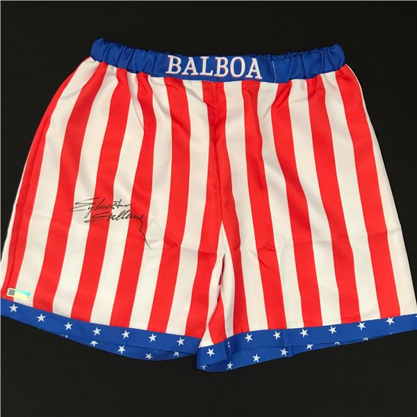 SYLVESTER STALLONE SIGNED ROCKY SHORTS - KB COA
