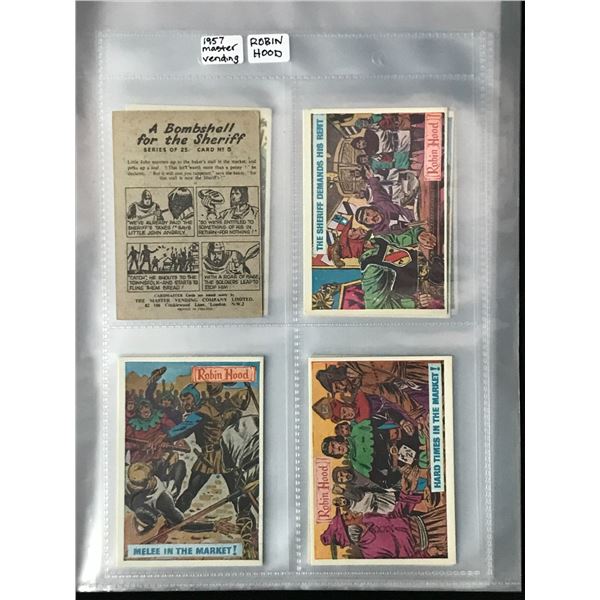 1957 ROBIN HOOD #1-25 TRADING CARDS SET BY MASTER VENDING