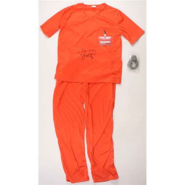 LORI PETTY SIGNED ORANGE IS THE NEW BLACK PRISON UNIFORM (SCHWARTZ COA)