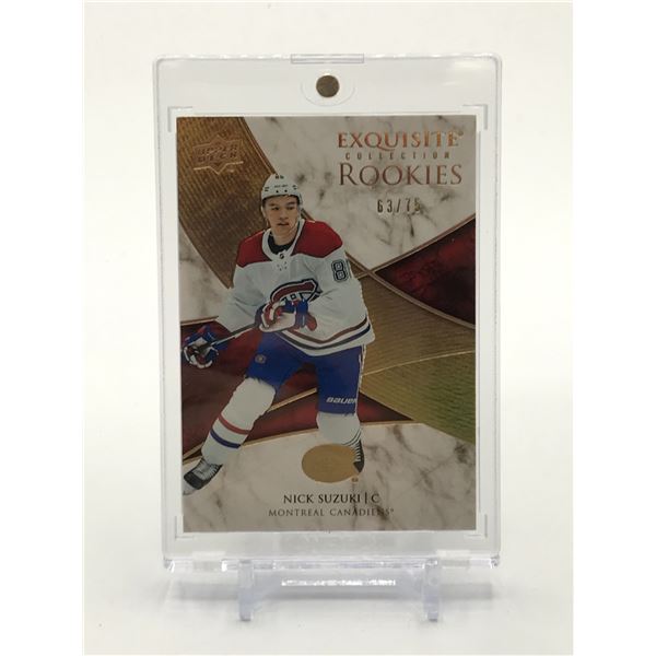 2019-20 UPPER DECK EXQUISITE COLLECTION HOCKEY NICK SUZUKI ROOKIE TRADING CARD 63/75