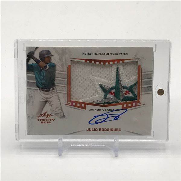 2019 LEAF TRINITY JULIO RORIGUEZ SIGNED PATCH TRADING CARD