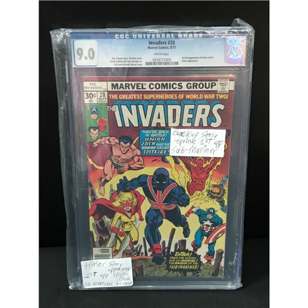 INVADERS #20 BY MARVEL COMICS - CGC GRADE 9