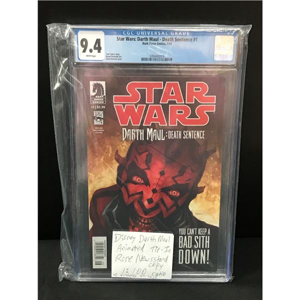 STAR WARS: DARTH MAUL DEATH SENTENCE #1 BY DARK HORSE COMICS - CGC GRADE 9.4