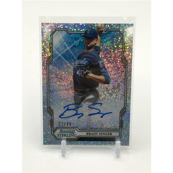 2019 TOPPS BOWMAN STERLING BRADY SINGER SIGNED TRADING CARD 37/99